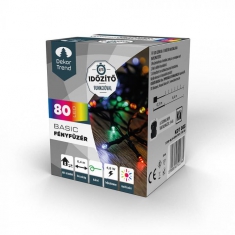 Ghirlanda luminoasa BASIC 80LED, multicolor, cablu verde 