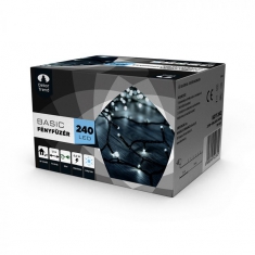 Ghirlanda luminoasa BASIC 240LED, alb rece, cablu verde