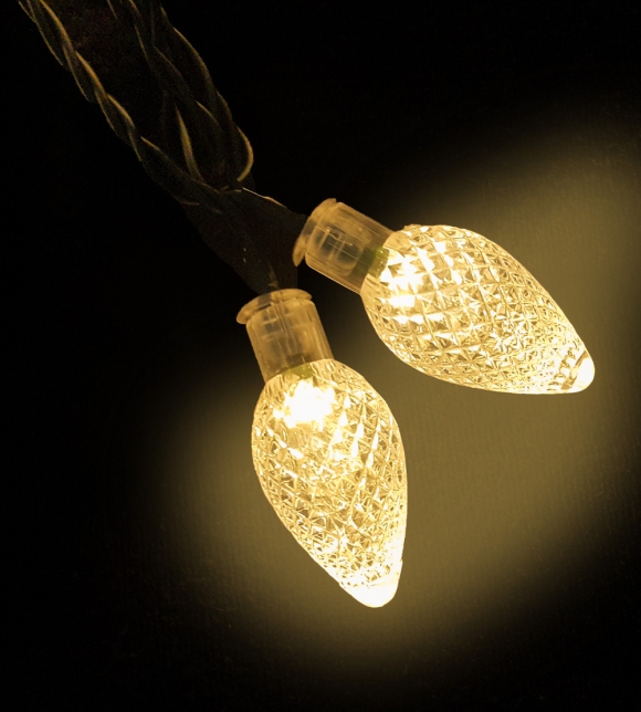 Ghirlande luminoase pentru interior - Ghirlanda luminoasa cu picaturi de cristal 30 LEDuri alb cald
